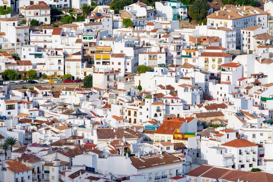 village full of white houses