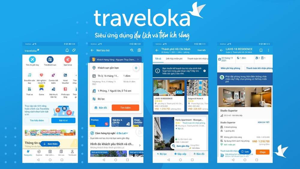 Tìm khách sạn trên Traveloka