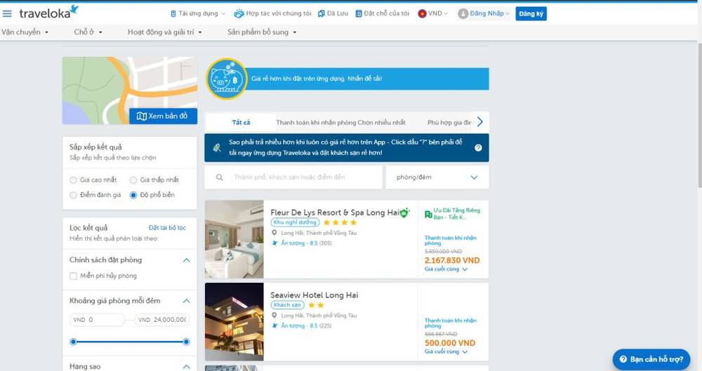 Đặt phòng khách sạn trên Traveloka