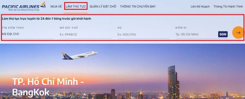 check in online Pacific
