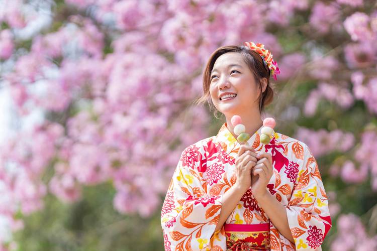 Woman wearing yukata