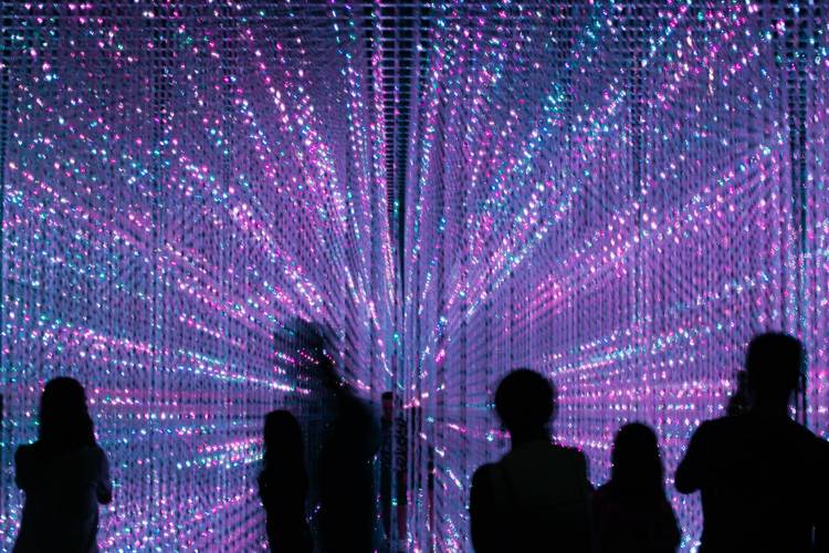 Singapore Art Science Museum at Marina Bay with Future World Theme on Space-Time