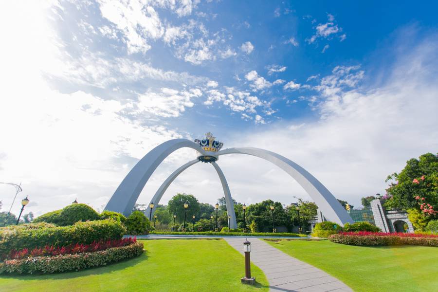 Beautiful iconic johor landmark and new tourist attraction, Sultan of Johor, Sultan Ibrahim , Palace entrance.