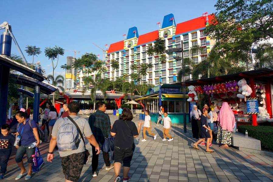 Shopping and dining area at Legoland Theme Park Malaysia.