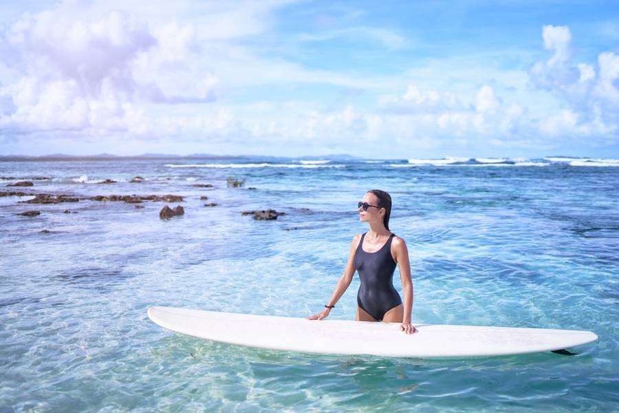 Girl surfing