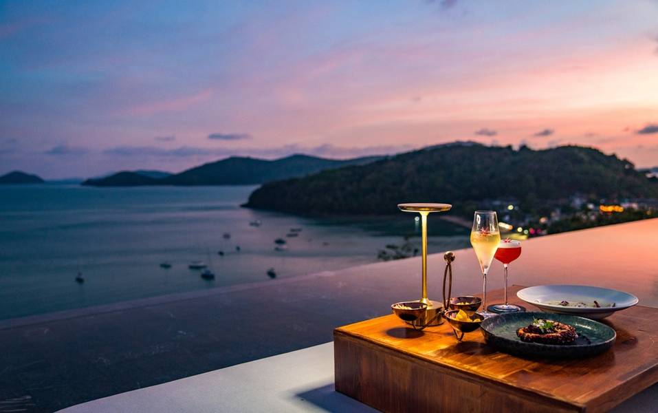 Rooftop bar view in Ao Yon Yai beach in Phuket, Thailand