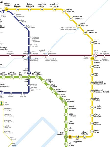 Traveloka Explore รถไฟฟ้ากรุงเทพมีกี่สาย แผนที่รถไฟฟ้า MRT สายสีเหลือง