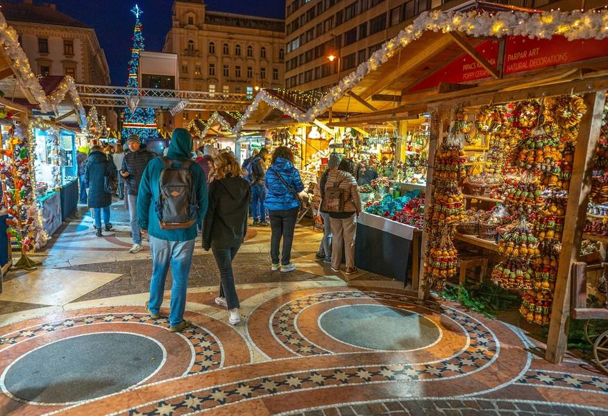 Unidentified people visit the annual Christmas Fair