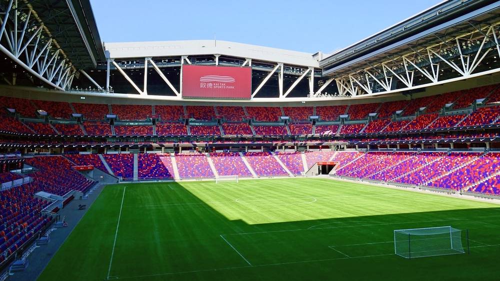 Bên trong sân vận động chính ở Kai Tak Sports Park.