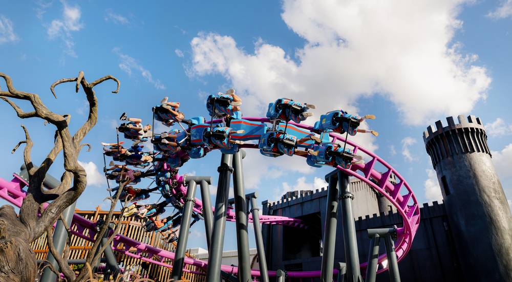 Flight of the Wicked Witch roller coaster at Movie World on the Gold Coast