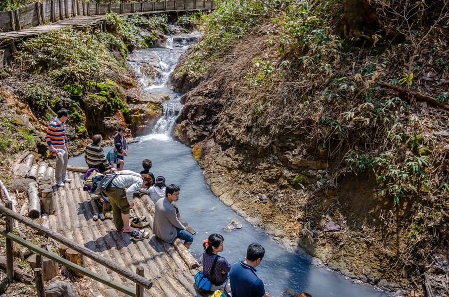 Noboribetsu nổi tiếng với nguồn nước khoáng nóng giàu khoáng chất. 