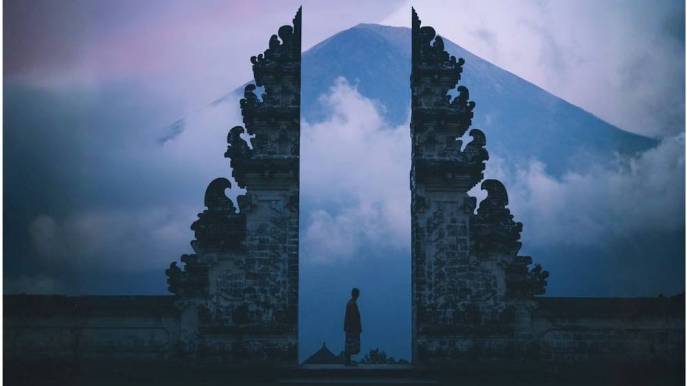Bali volcano temple