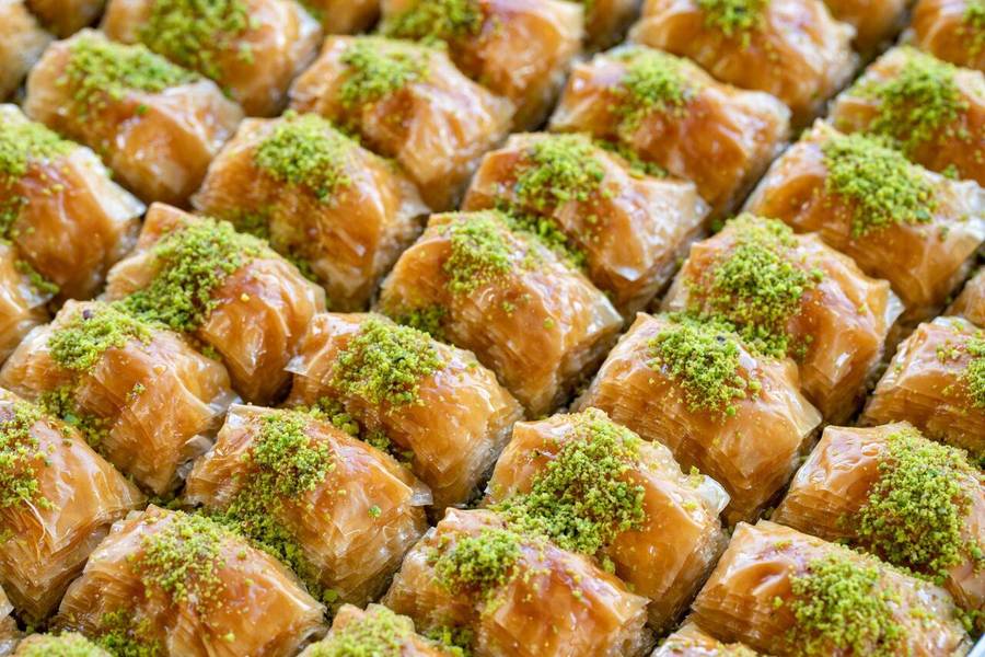 Baklava với lớp vỏ giọt và vị ngọt tinh tế. 