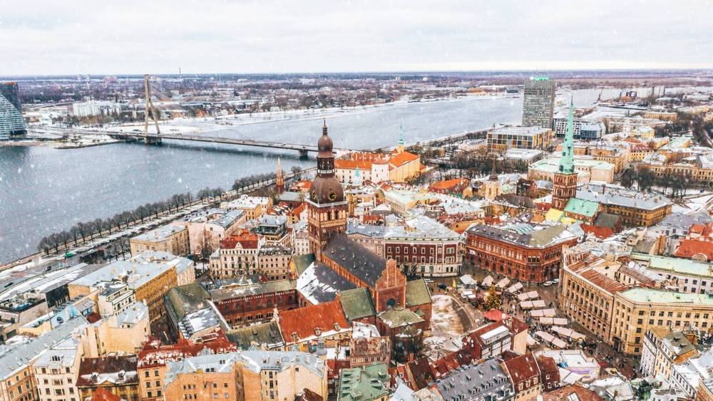 Snow in Riga, Latvia