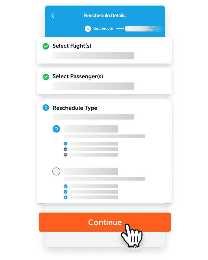 Choose a new flight schedule