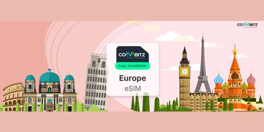Commbitz eSIM Eropa E | 3GB Setiap Hari untuk 1, 3, 5, 7, 10, 15, 20, 30 Hari