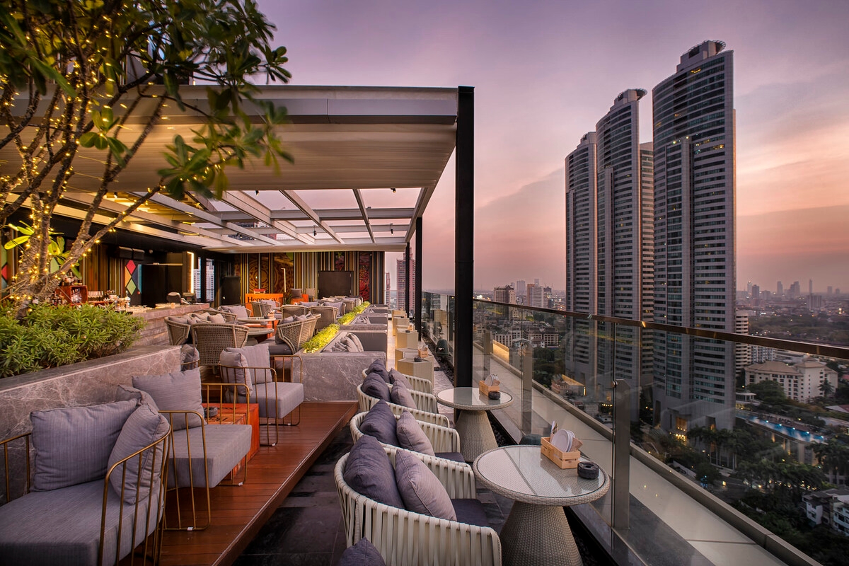 Sky on 20 Rooftop Bar at Novotel Bangkok Sukhumvit 20, located on the 26th floor