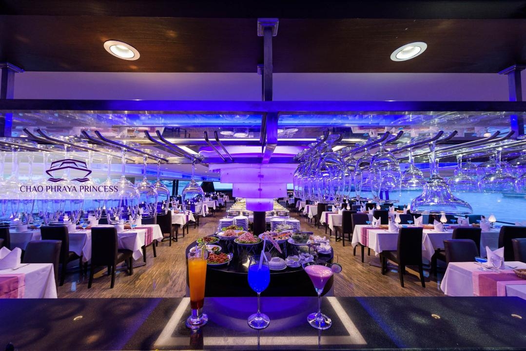 The Chao Phraya Princess Dinner Cruise at Asiatique Pier offers a luxurious dining experience with an international buffet