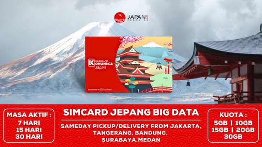 (Pengambilan di Indonesia/Pengiriman Seluruh Dunia) Kartu SIM & eSIM Big Data Jepang