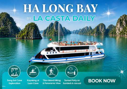 La Casta Daily Cruise | Discover Ha Long Bay with Sung Sot Cave, Luon Cave Kayaking & Titop Island Hiking | Round-trip Transfer Available from Hanoi