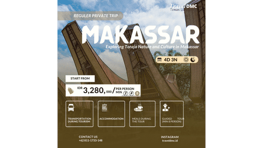 Reguler trip Makassar 4d 3n (tour and travel), RM 979
