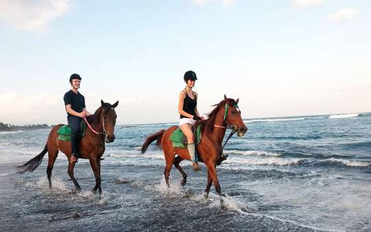 Black Sand Beach Horseback Riding Adventure in Bali, S$50
