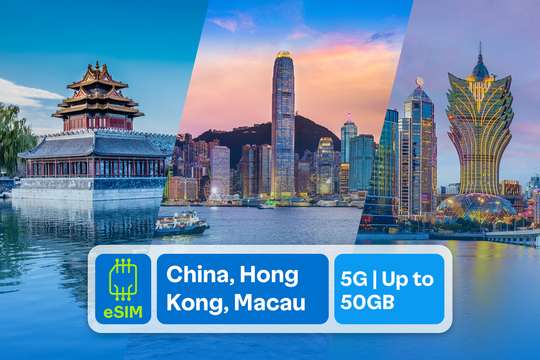5G eSIM for China + Hong Kong + Macau by SIM GO KING