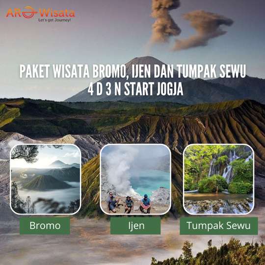 Paket Wisata Bromo, Ijen dan Tumpak Sewu 4 H 3 M Start Kota Jogja, 7.095.048 VND