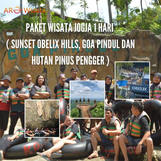 Paket Wisata Jogja 1 Hari ( Sunset Obelix hills, Goa Pindul dan Hutan Pinus Pengger ) By Arowisata, Rp 360.000