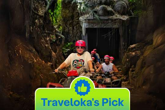 Ubud : Jambe Asri ATV, Goa Barong, 2 Waterfalls, River, Bridge, Rice Fields + Lunch, S$101