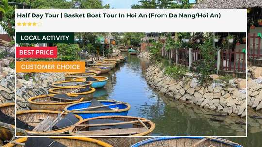 ทัวร์ครึ่งวัน | ทัวร์ล่องเรือตะกร้าในฮอยอัน (จากดานัง/ฮอยอัน)