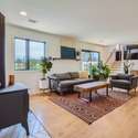 Walkout Lower Level Family Room with Wood Stove