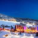 Panoramic views of the resort and south valley at night time