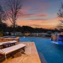 Exterior Twilight Photo - 846 Armstrong Rd - Overlooking Pool and waterfall