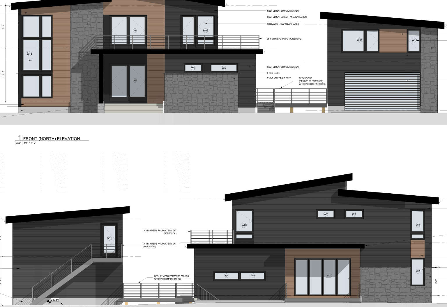 4 of 8. Front and Rear Elevation