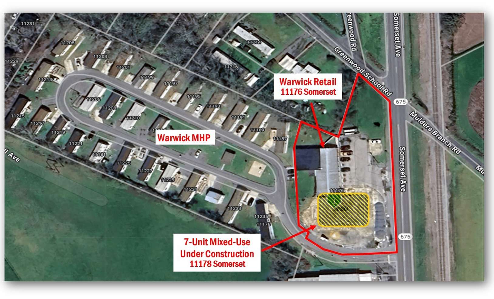 14 of 24. Aerial of Warwick MH, Retail, Mixed Use