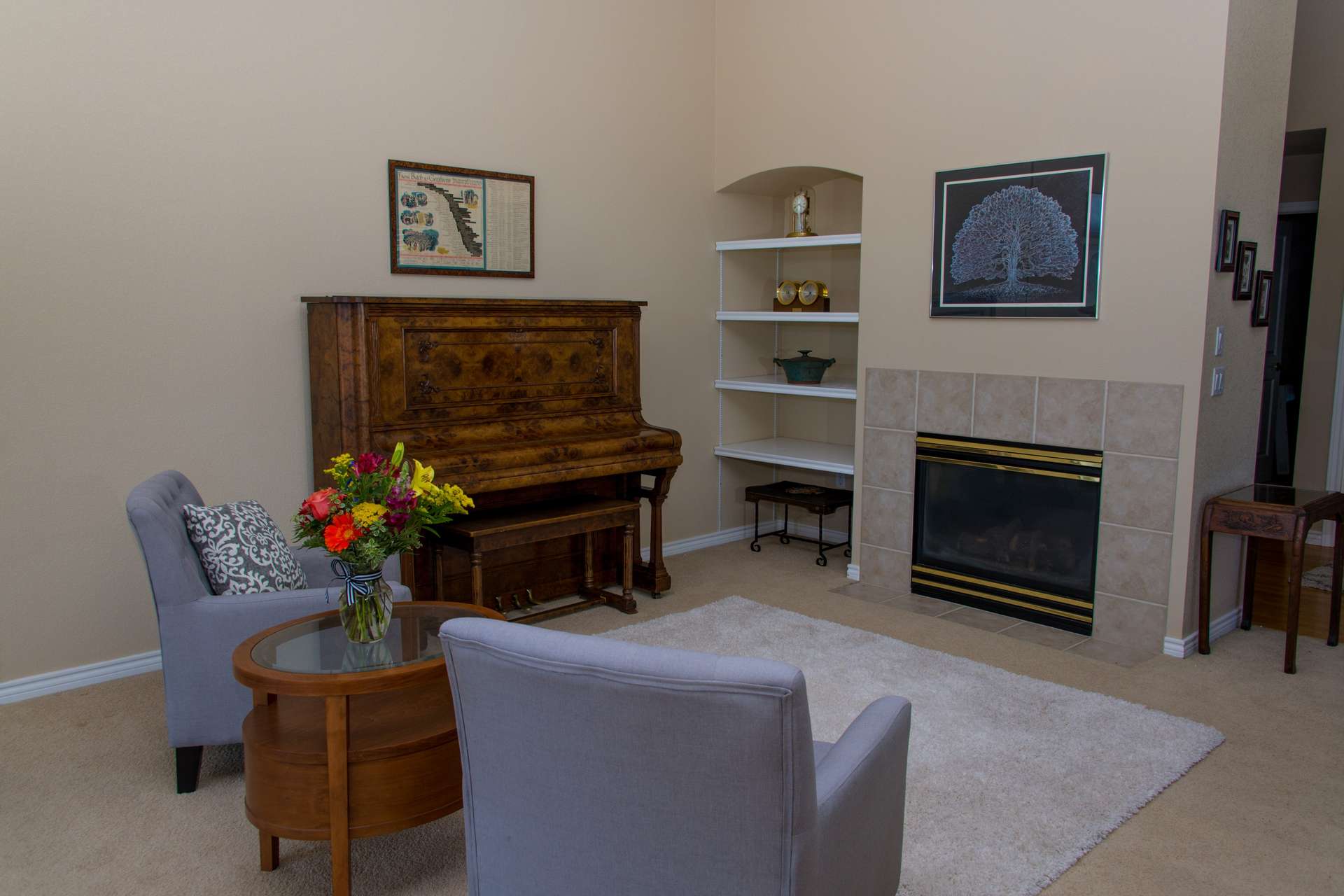 8 of 30. Wonderful gas fireplace and built-ins