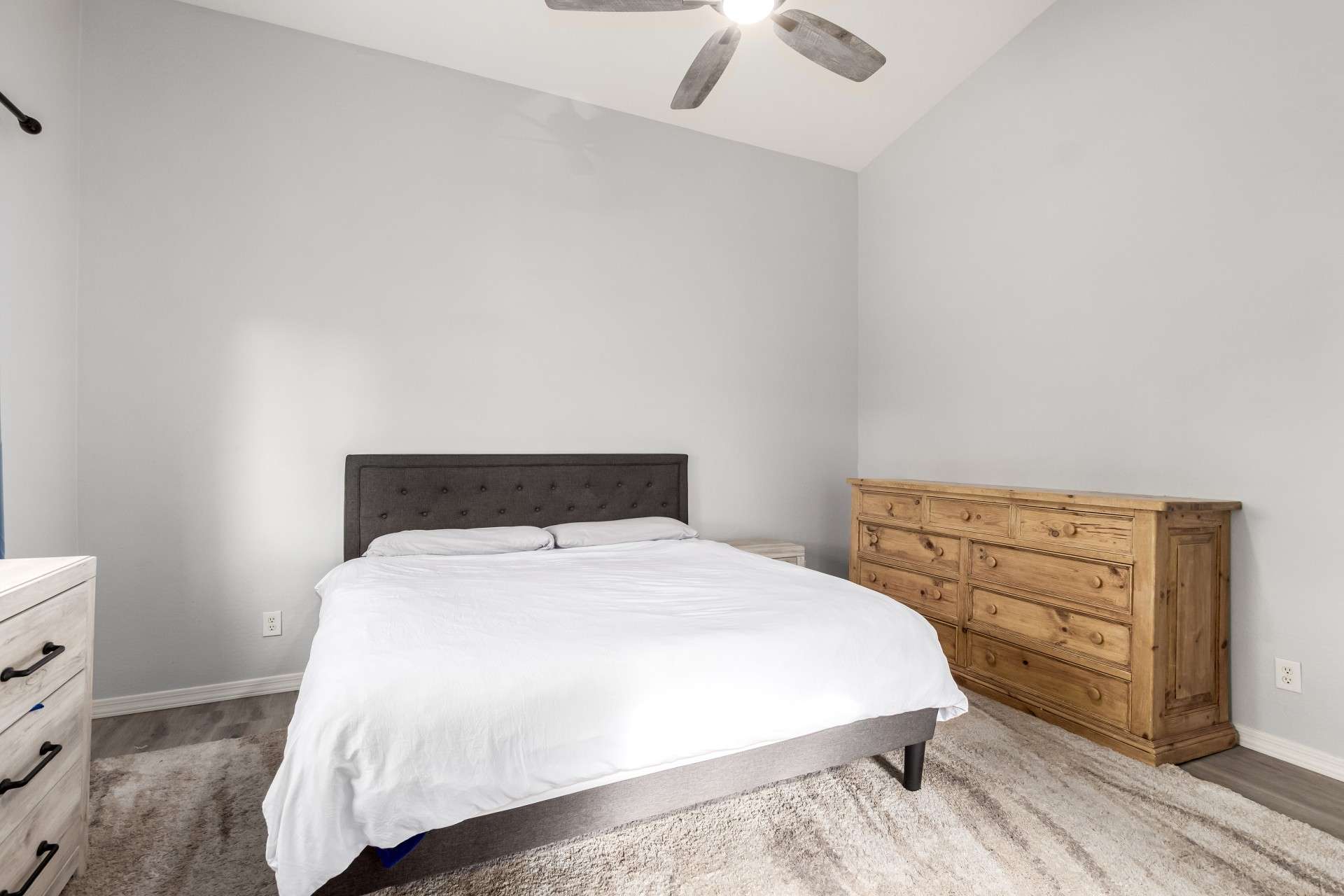 16 of 37. This large owner s suite offers neutral tones, high ceilings, and space for a full bedroom set. It s a peaceful escape within the home, ideal for rest and recharging in a quiet Rogers Ranch neighborhood.