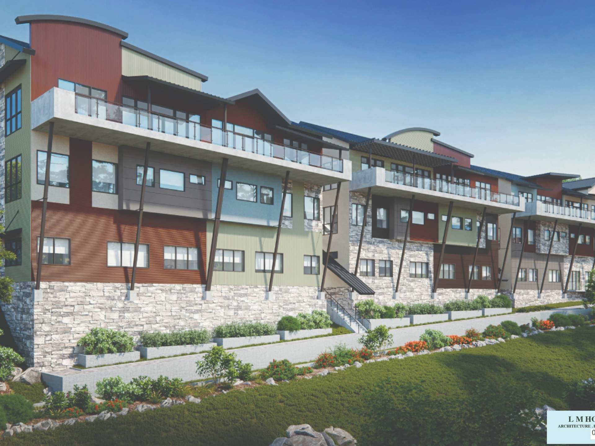 10 of 27. Architectural renderings of the south elevation with ski mountain and south valley views