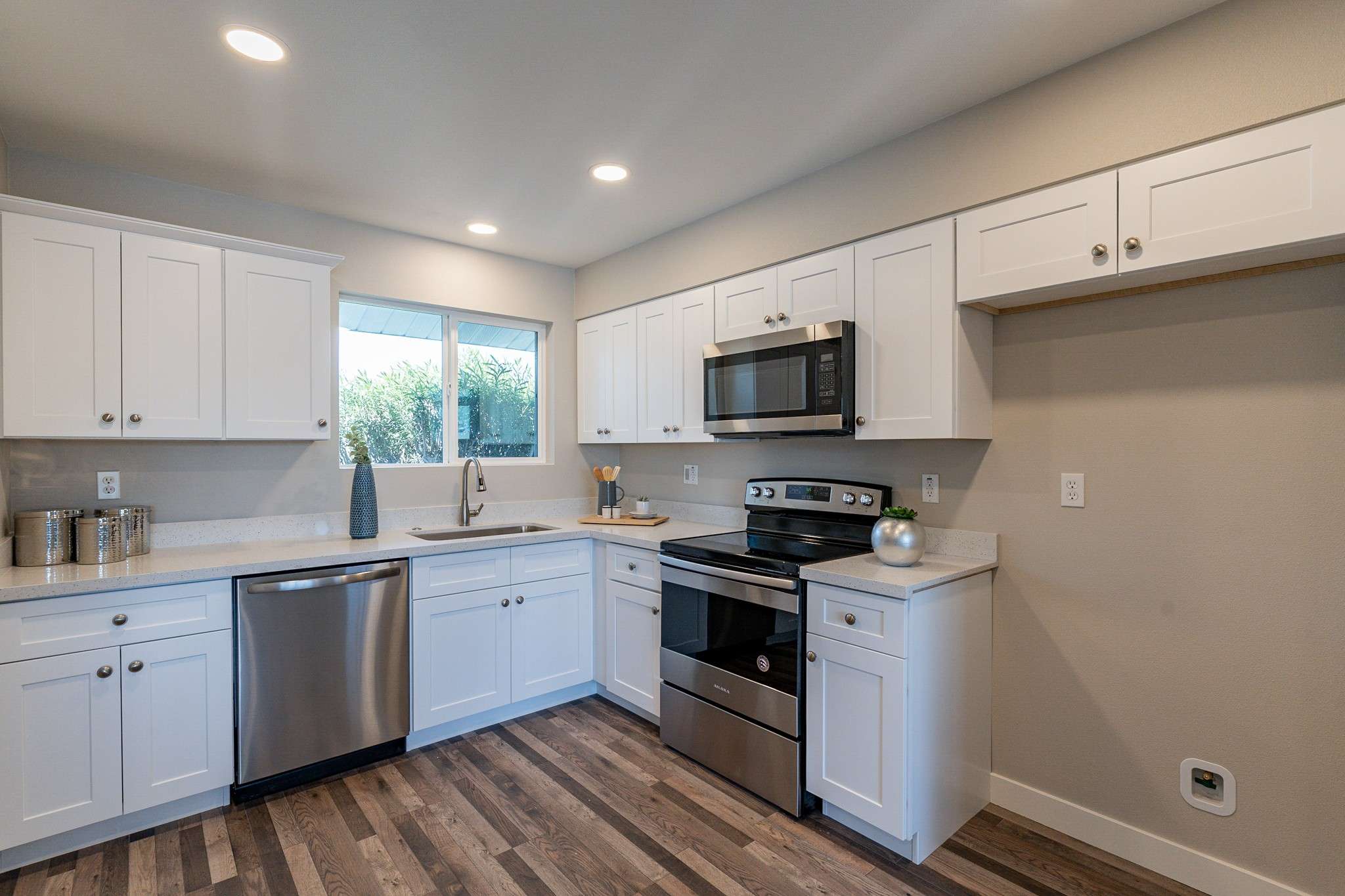 17 of 35. Enjoy a fully updated kitchen with soft-close cabinets, quartz countertops, and energy-efficient stainless steel appliances. A perfect mix of functionality and style.