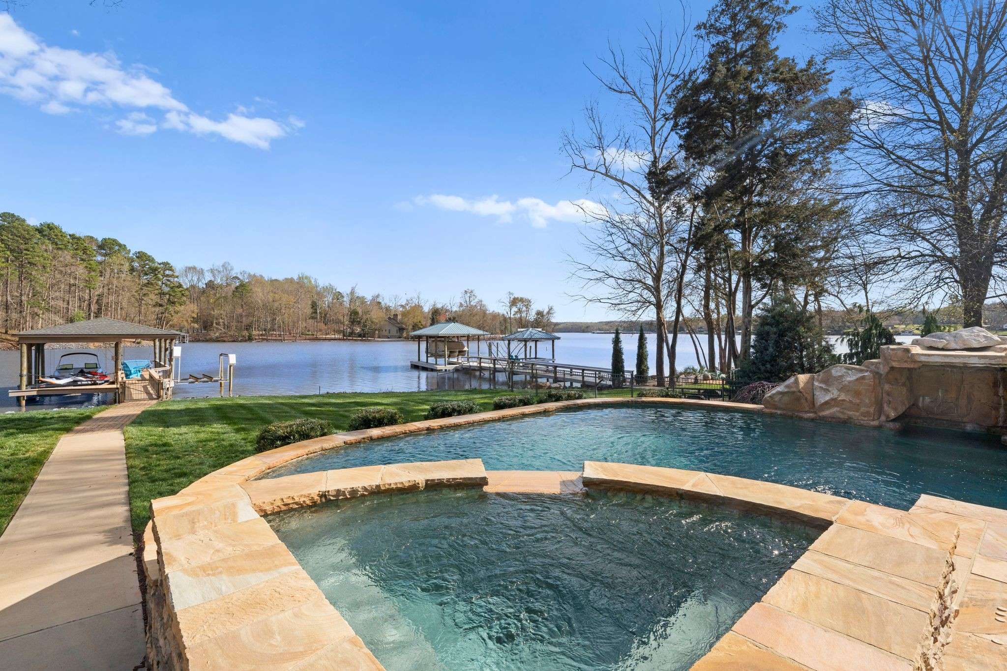 56 of 79. Exterior Day Time Photo - 846 Armstrong Rd - Showcasing Additional Photo from View of Hot Tub overlooking Lake Wylie.