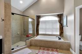Soaking Tub, and Glass Shower