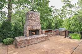 Outdoor Fireplace and Built-In BBQ Grill