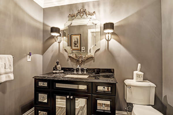 POWDER ROOM WITH SWAROWSKI CRYSTAL FAUCETS