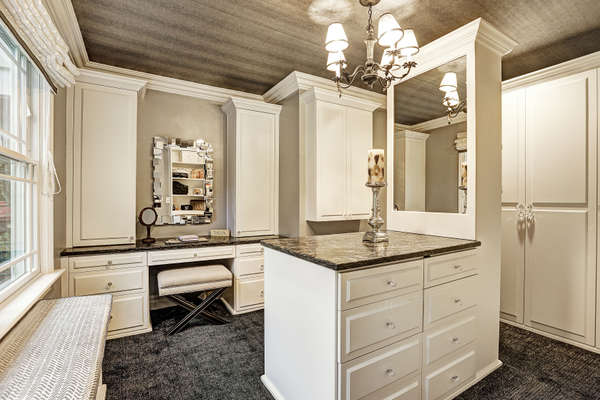 THIS LUXURIOUS WALK-IN DRESSING ROOM IS ON EVERY BUYER'S WISH LIST