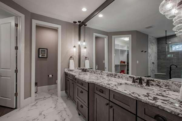 Spa-Like Bath, Double Vanity with Top-Tier Granite Counters