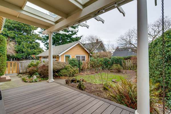 Covered deck with skylights