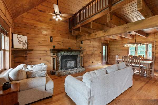 Well Crafted Alpine Style Log Home with Breathtaking Views in the Union County Countryside