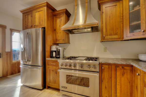 Kitchen - featuring a splendid Viking gas range with convection oven.