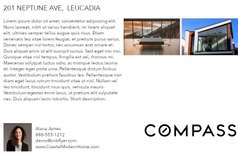 Printable PDF flyer of Modern Coastal Home. Basic Postcard